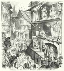 Performance of a Passion Play in the Middle Ages