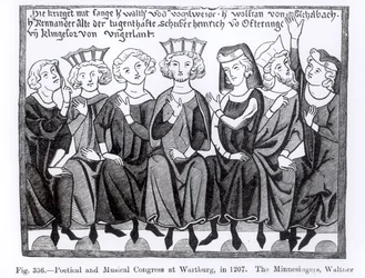 Poetical and Musical Congress, Wartburg, 1207, Illustration from Science and Literature in the Middle Ages and the Renaissance, Written and Engraved by Paul Lacroix, 1878