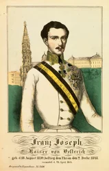 Portrait of Franz Joseph I, Emperor of Austria, from Neuruppiner Bilderbogen, 1854