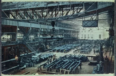 Postcard depicting the Krupp factory in Essen, c.1914
