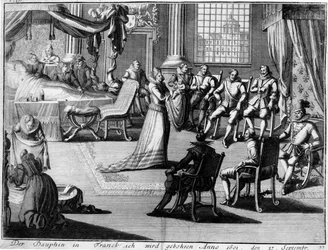 Presentation at Fontainebleau of the Dauphin to his father, King Henri IV, on 27 September, 1601