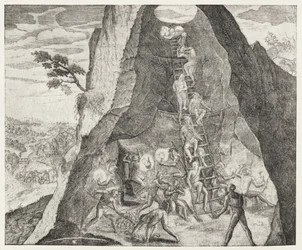 Quaint Picture of the Toilers in the Mines of Potosi, from Gottfried