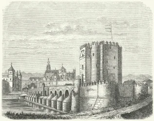 Roman bridge and Great Mosque of Cordoba, Spain