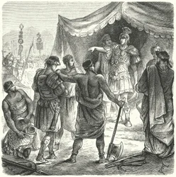 Roman consul Titus Manlius Torquatus condemning his son to death for leaving his post in battle