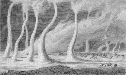 Sand Pillars in the Desert
