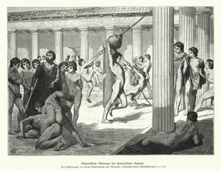 Spartan youths performing gymnastic exercises, Ancient Greece