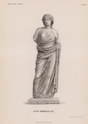 Statue of the Roman period from Olympia, Greece (engraving)