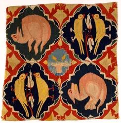 Tapestry Fragment Depicting Birds and Beasts, from Franconia or Upper Rhine