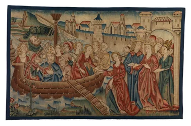 Tapestry Panel Depicting the Meeting of St Ursula and Prince Artherius in Mayence, from Middle Rhineland, End of 15th Century