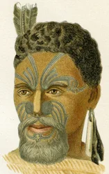Tattooed Face of a Maori Chief, 1894