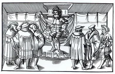 The Court of a Baron, after a Woodcut in Cosmographie Universelle of Munster, Published 1552