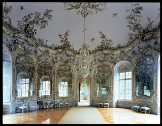 The Hall of Mirrors, designed by Francois Cuvillies, with stucco work by Johann Baptist Zimmermann