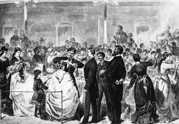 The examination of apprentices in the Tonhalle, Berlin, by a committee of the hairdressing industry