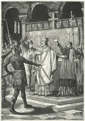The murder of Thomas a Becket in Canterbury Cathedral