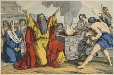 The sacrifice of Noah, illustration from L