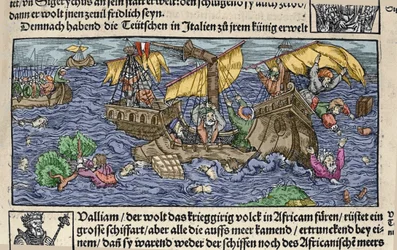 The shipwreck. Engraving from 