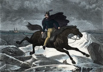 The tale of Sandor on his horse Tartar galloping on the ice river of the Danube. From 