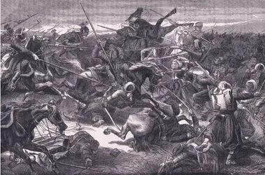 Uhlan attack, Cassells History of the War between France and Germany published by Cassell and Company Limited, c.1890