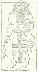 Wall relief of Gilgamesh from the ruins of Dur-Sharrukin, capital city of the Assyrians at the time of King Sargon II