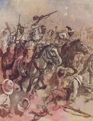 Warriors of the Sheikh of Senussi Driving the British Out of Matruh, East of Sollum, Egypt