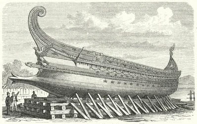 Warship designed by Napoleon III of France based on an Ancient Roman trireme