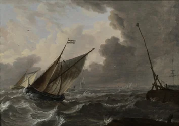 Sailing Ships in a Rough Sea