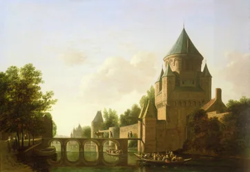 Evening View of the Kleine Houtpoort in Haarlem