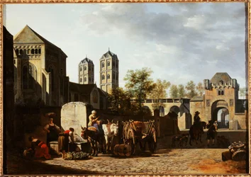 Public Fountain and Saint Gereon Church in Cologne