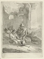 Four Figures by a Ruin