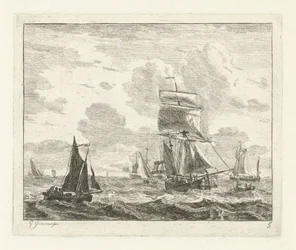 Sailing Ships on Rough Water