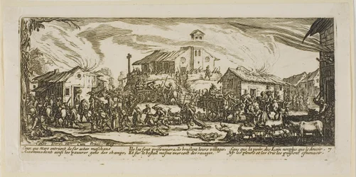 Plundering and Burning a Village, plate seven from The Large Miseries of War