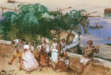 A Street in Posillipo, by Giacinto Gigante