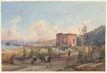 View of Baia with the Temple of Venus, One of Four Small Views of Naples from an Album Amicorum