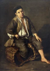 Errand Boy Seated on a Basket