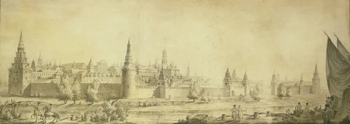 Panoramic view of Moscow Kremlin by the End of the 18th century, End 1790s