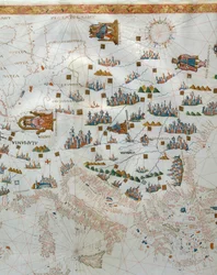 A Nautical Map, detail of Western Europe, 1564