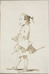 Caricature of a Man, Full-Length, Facing Left