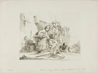 Seated Youth Leaning Against an Urn, from Capricci