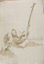 Two Monks Contemplating a Skull
