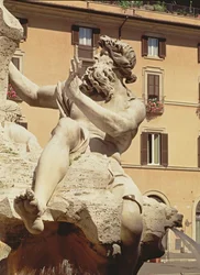 Fountain of the Four Rivers, River Danube (detail)