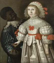 Daughter of Florence Poulett and Thomas Smyth of Ashton Court, with her Black page, c.1640