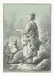 Young Woman with Dog