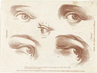Study Sheet with Examples of Eyes (Books of Drawing Principles)
