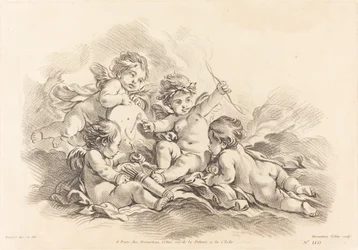 Four Cherubs at Target Practice