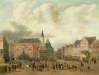 Announcement of the Peace of Breda in the Grote Markt, Haarlem, c.1667