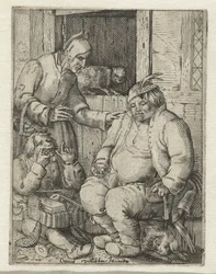 Peddler Demonstrating His Wares