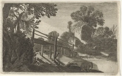 Wooden Bridge by a Ruin (Six Landscapes)