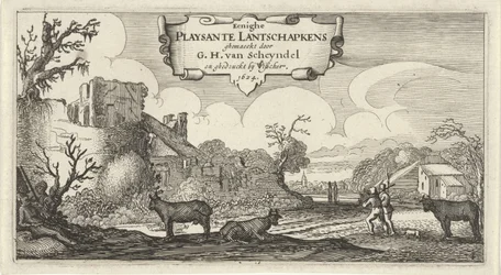 Title Page of Twelve Landscapes with Figures (series title: Twelve Landscapes with Figures)
