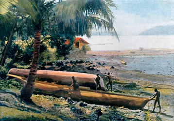 Building Canoes, Andaman and Nicobar Islands, Indian Ocean