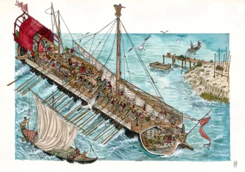 Reconstruction of a 15th century Venetian galley by Giorgio Albertini.